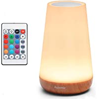 Auxmir Luz Nocturna LED- Lámpara de Mesita de Noche- Iluminación de Ambiente Interior- Control Remoto y Tactil…